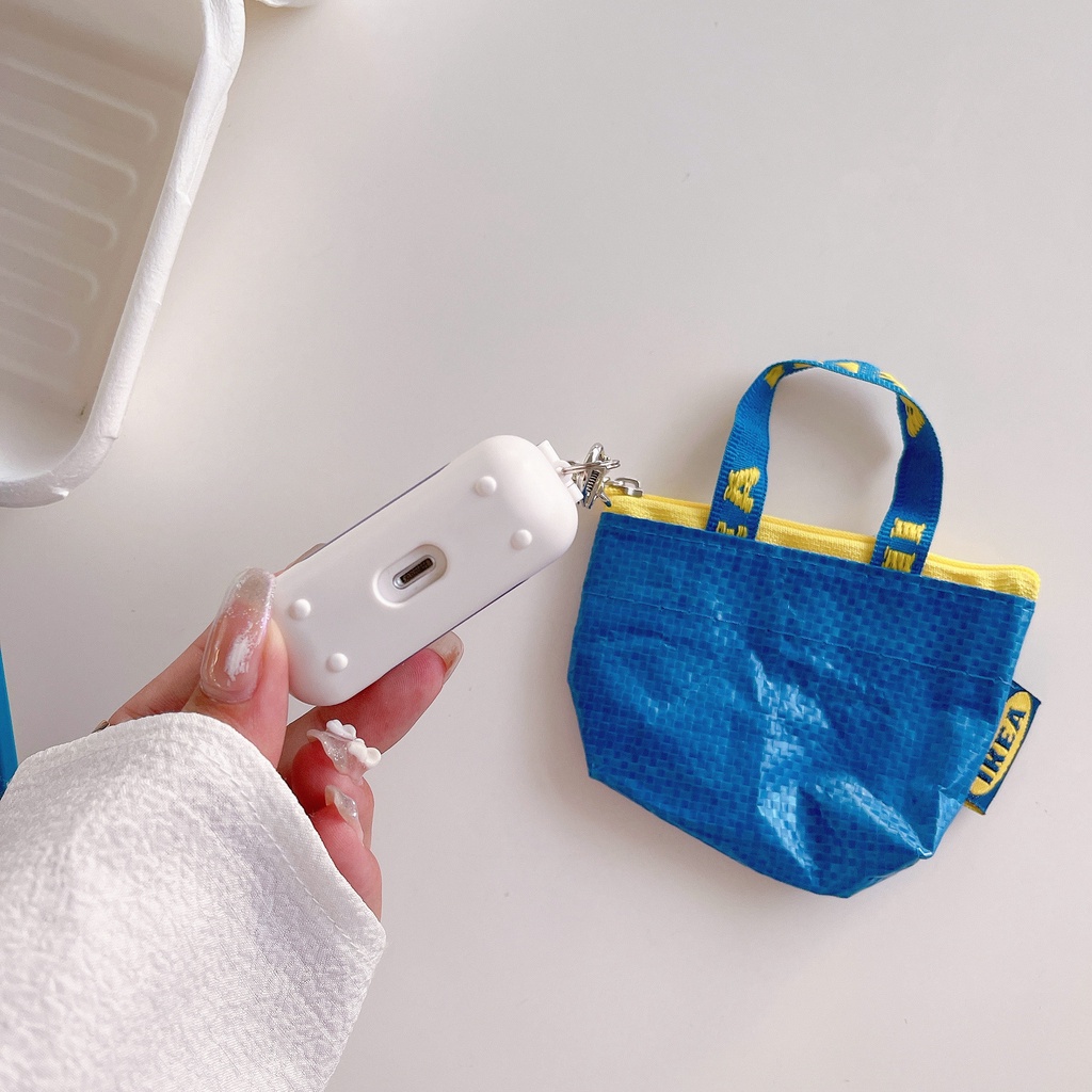 Vỏ Bảo Vệ Hộp Sạc Tai Nghe Bluetooth AirPods 1 2 pro 3 2021 gen3 Bằng PC Cứng Chống Rơi Họa Tiết IKEA Sáng Tạo
