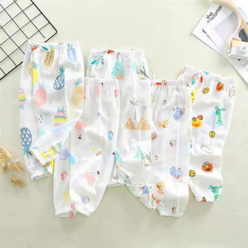 Quần dài cotton giấy cho bé