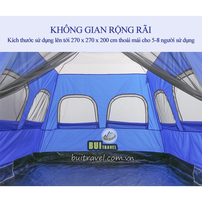 Lều tự bung cho 5-8 người Gazelle Outdoors GL1513- Lều dã ngoại cỡ lớn- Bụi Travel