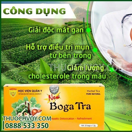 Trà bổ gan Bogatra  HVQY hộp 20 gói date mới