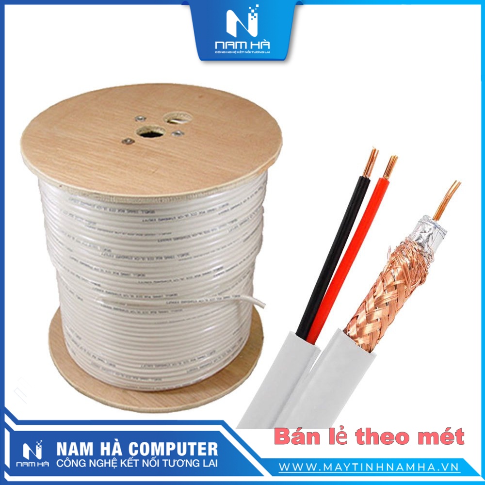 Cáp đồng trục liền nguồn RG59 dùng cho hệ thống camera analog (bán theo mét)