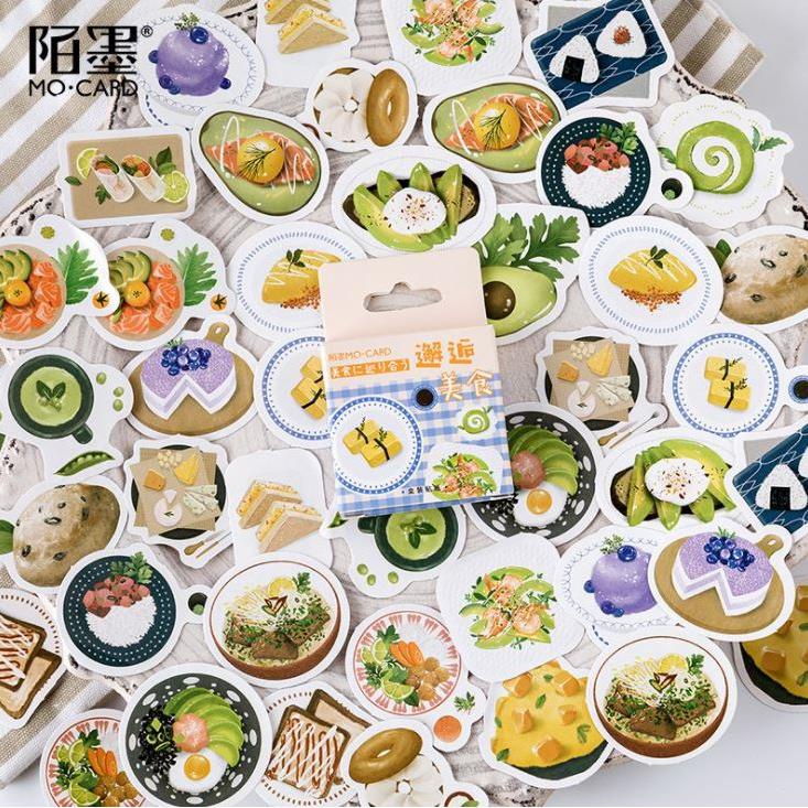 Bộ 46 Sticker Món Ăn Hàn Quốc Ngon Miệng E65