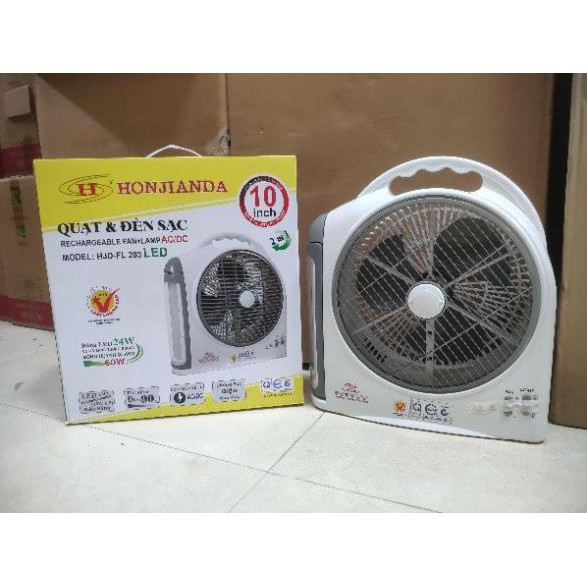 QUẠT SẠC TÍCH ĐIỆN HONJIDA HJD FL203 ( 2 bình)