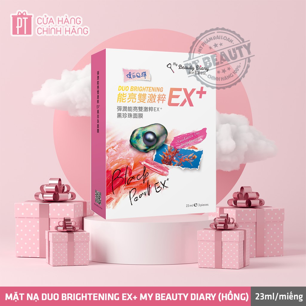 [Date 8/2021] Mặt nạ  My Beauty Diary Ex+ đỏ trẻ hóa và trắng da hộp 3 miếng