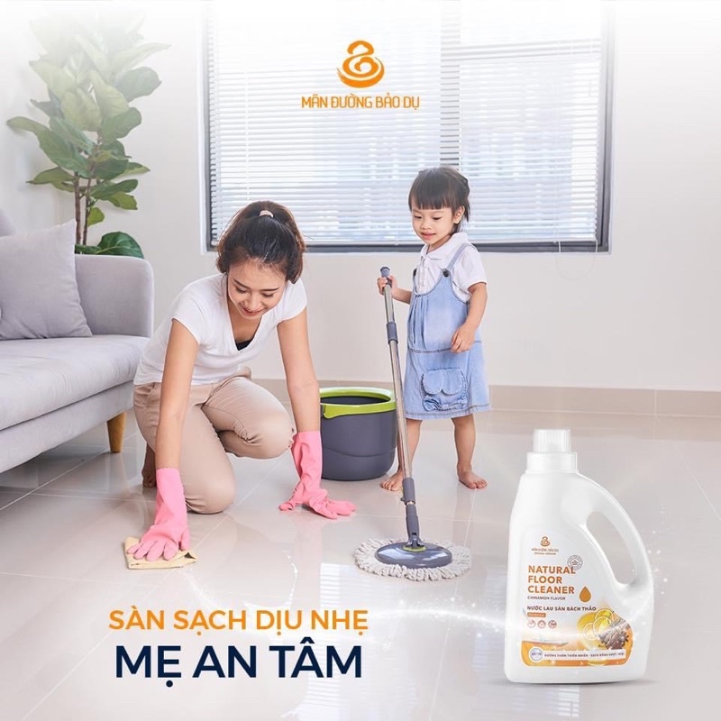 Nước Lau Sàn Bách Thảo Hương Quế - Sạch Dịu Nhẹ, An Toàn Cho Da 3L MÃN ĐƯỜNG BẢO DỤ
