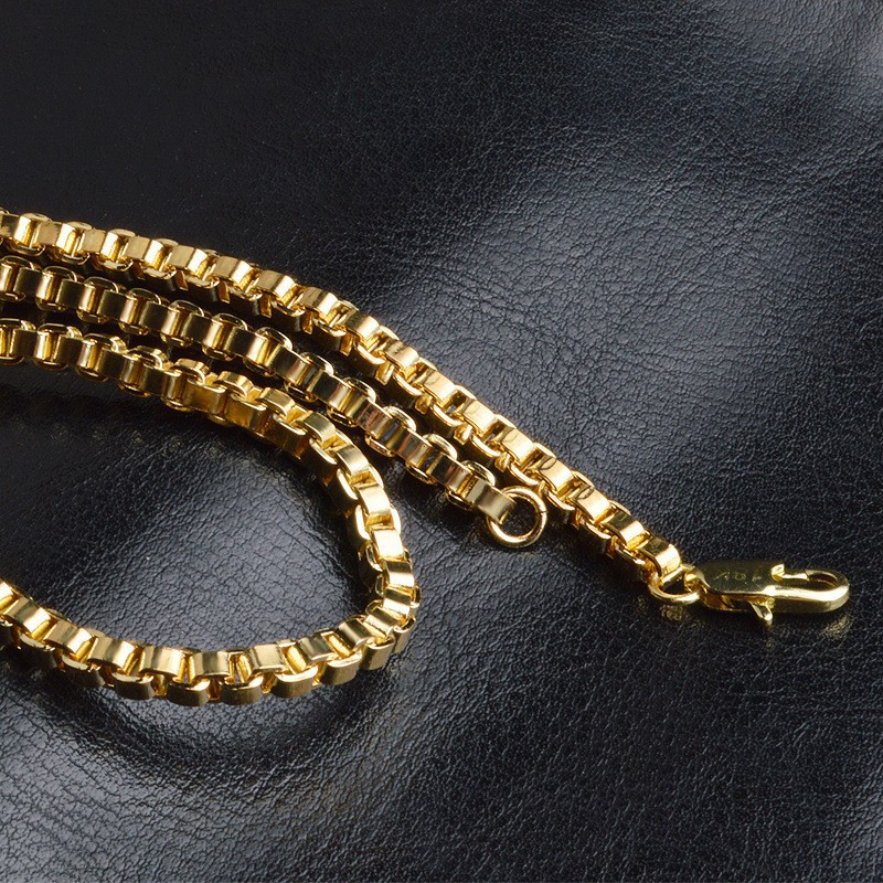 Dây chuyền vàng 18k, 20&quot; 4mm/ lắc tay 20cm 4mm, vàng 18k dành cho nam