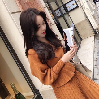 Bộ váy len xoè