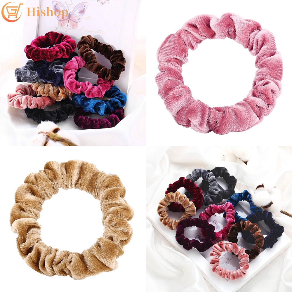 Dây Buộc Tóc Hishop Màu Trơn Kiểu Đơn Giản Phong Cách Hàn Quốc Cho Nữ