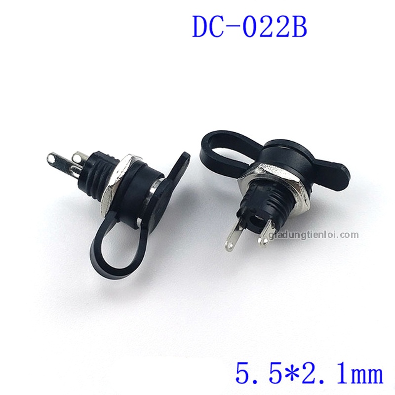 Giắc sạc DC-022B 5.5x2.1mm DC-022C 3.5x1.3mm phi 7.5mm