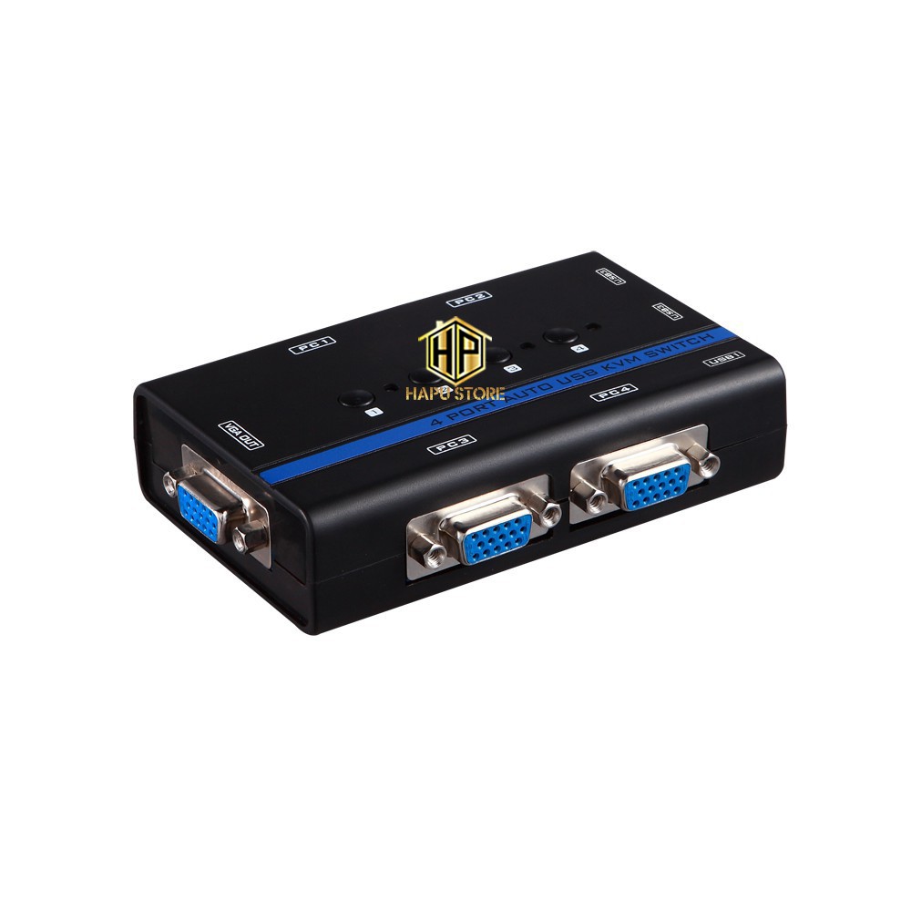 Bộ KVM switch USB MT-Viki MT-460KL 4 máy tính dùng chung 1 màn hình và phím chuột - Hapustore