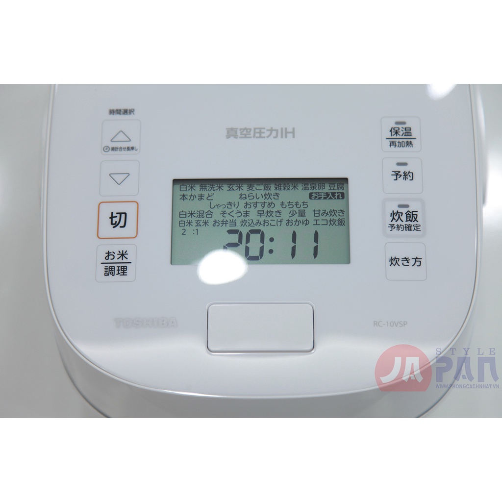 Nồi cơm điện Toshiba RC-10VSR   Lõi chuông | Cao tần | Áp suất | Chân không |1L