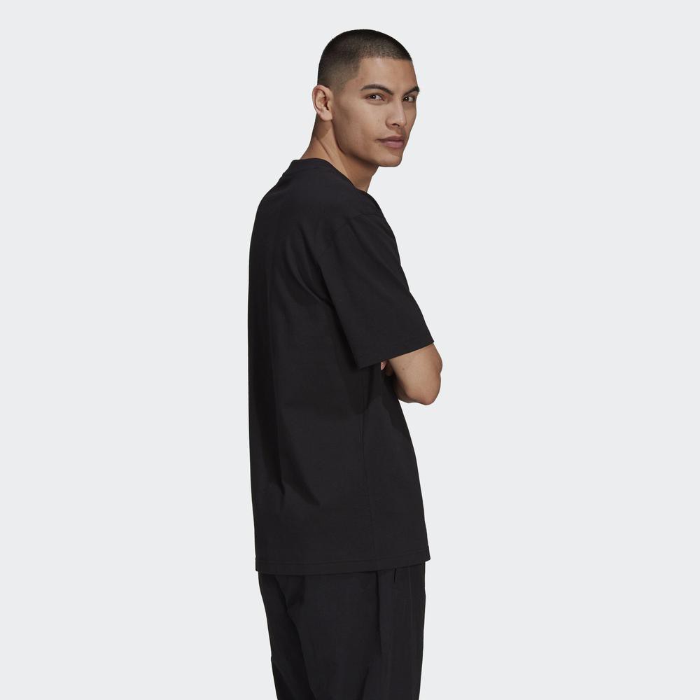 adidas ORIGINALS Cây chĩa ba Graphic Gói Short Sleeve Tee Nam đen HA4743