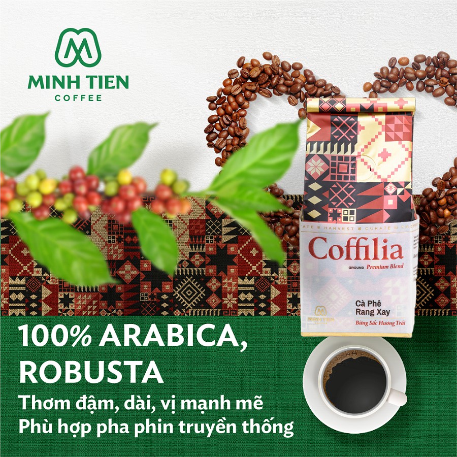 Cà phê rang xay nguyên chất rang mộc Coffilia - bừng sắc hương trái (gói 250g)