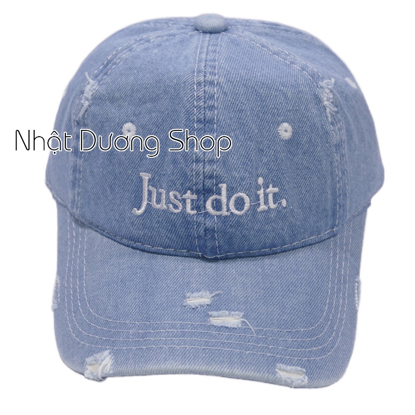 Nón kết jeans thời trang thêu chữ -Nón jeans rách bụi bặm, cá tính, phù hợp cho cả nam và nữ