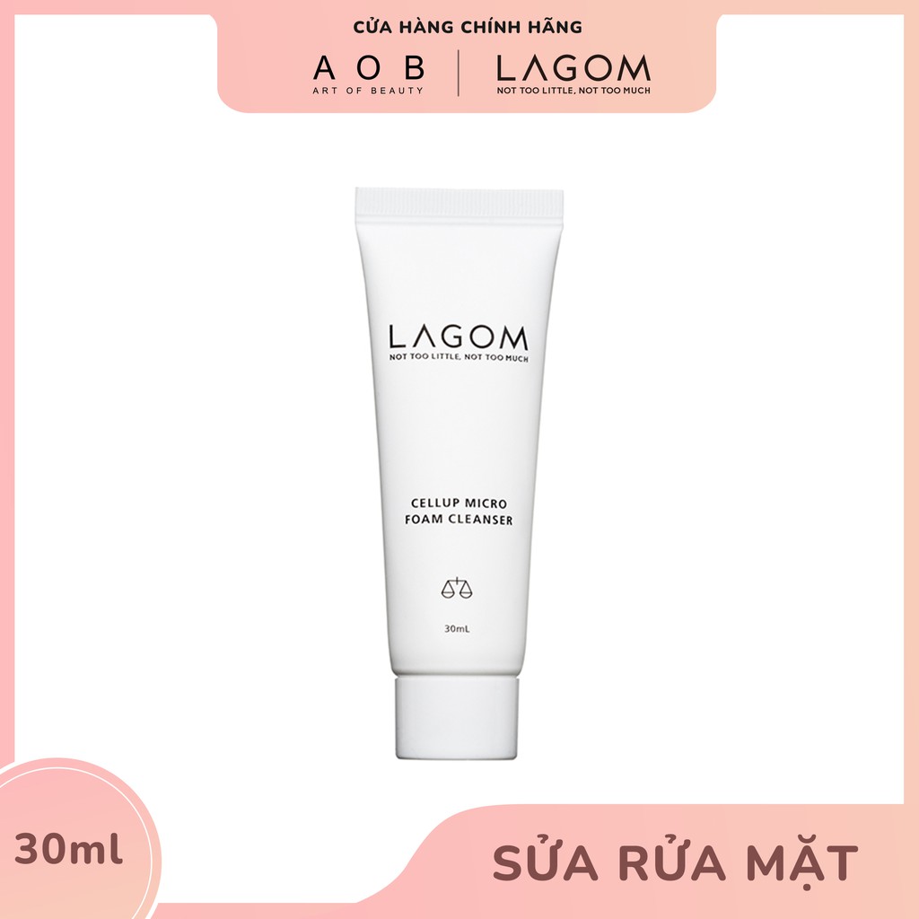 Sữa Rửa Mặt Tạo Bọt Lagom Cellup Micro Foam Cleanser (30ml) - HSD: 24/12/2022Sữa rửa mặt