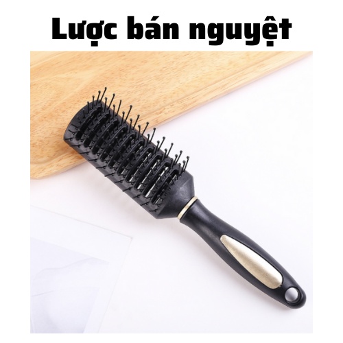 Lược gỡ rối chống rụng tóc, Lược tròn, lược bán nguyệt, lược Oval cao cấp đen