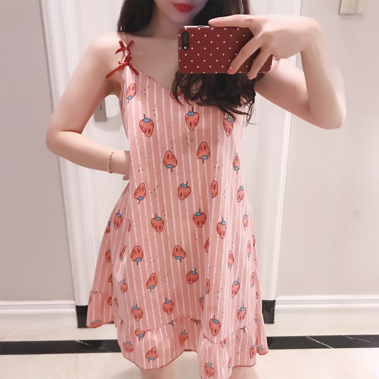 Đầm Ngủ 2 Dây Kèm Bra Lót Mút Dễ Thương (7 mẫu) - DN002 | BigBuy360 - bigbuy360.vn