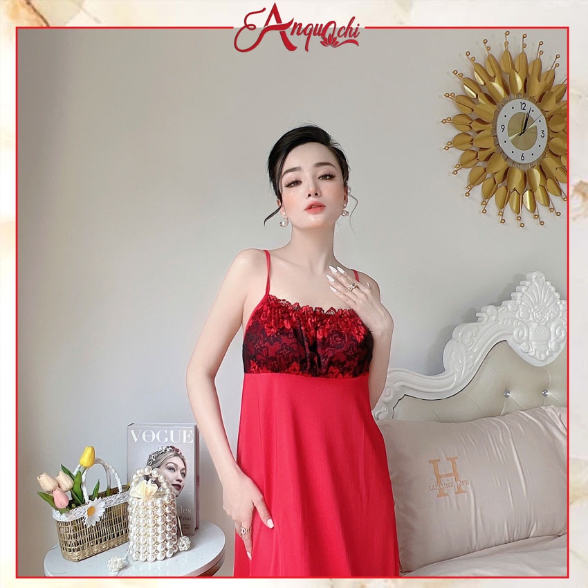 Đồ Ngủ Nữ Sexy Anquachi Đầm Ngủ Thun Lạnh 2 Dây Dễ Thương Cute Gợi Cảm Mặc Nhà Đẹp Mát Mẻ B057