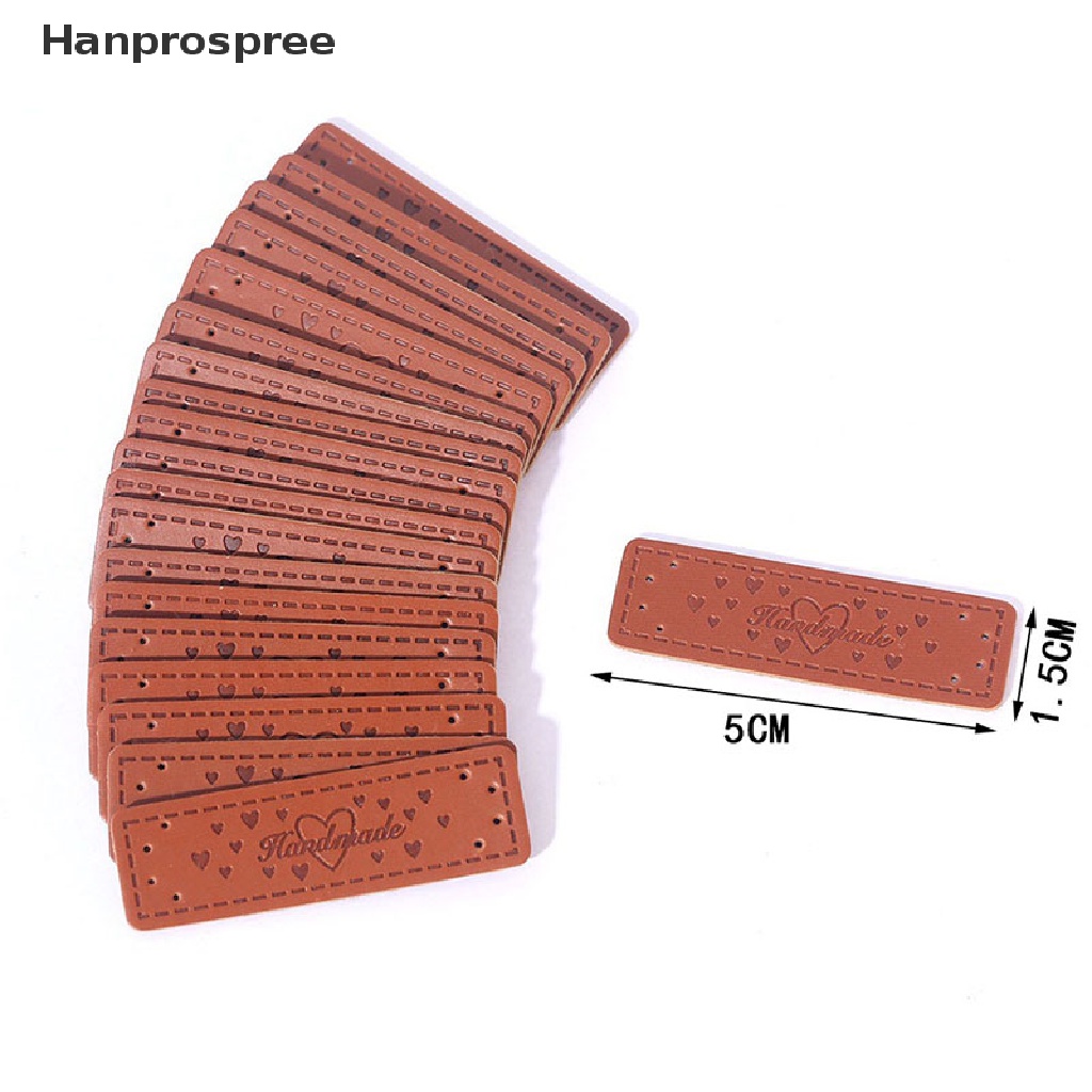 Bộ 50 Thẻ Da PU Trang Trí Với Họa Tiết Trái Tim