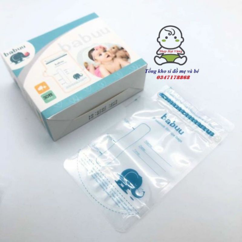Hộp 30 Túi Trữ Sữa Babuu 100ml Nhật Bản