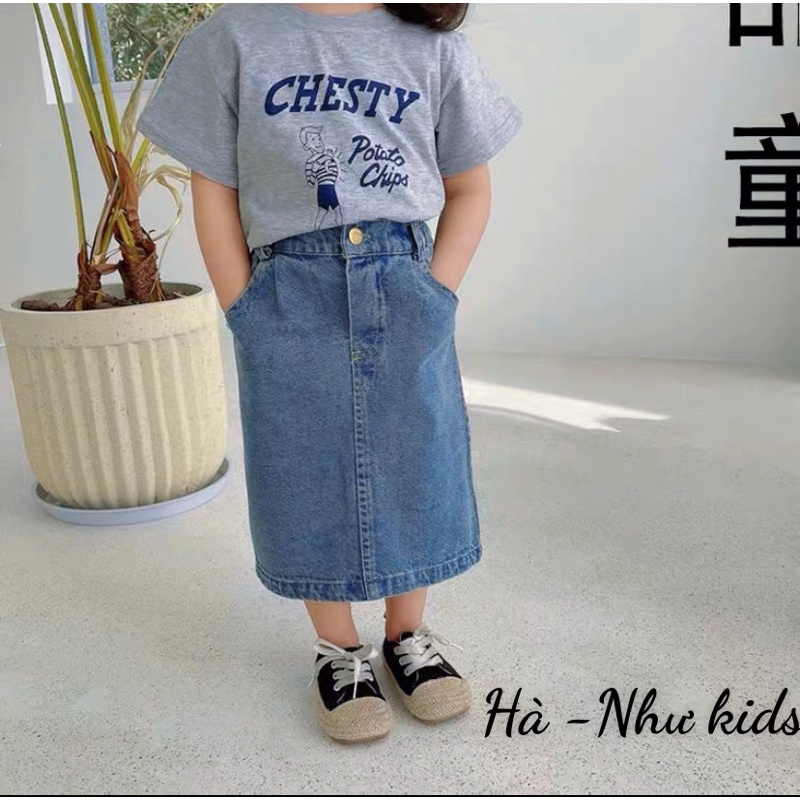 Xả Set áo chesty cv jean bé gái