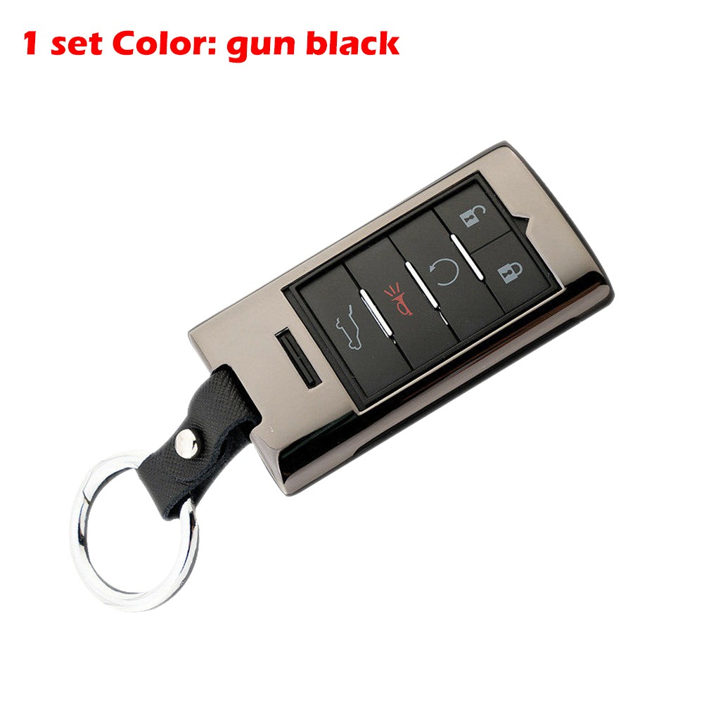 Metal Remote Smart Key Fob Case Gun Color For Cadillac ATS SRX STS CTS XTS