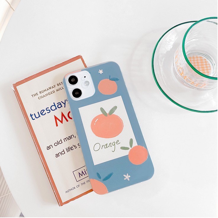 Ốp Lưng Iphone dẻo Silicon Hình Quả Đào và Chanh 7plus/8/8plus/x/xs/xs max/11/11pro/11 promax/12 /12pro/12 pro max