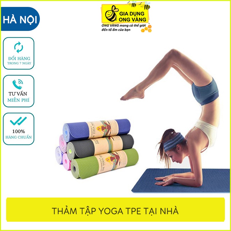 Thảm Tập Yoga, Tập Gym, Tập Thể Dục Tại Nhà TPE Đài Loan Cao Cấp, Chống Trơn Trượt, Êm Ái Khi Sử Dụng