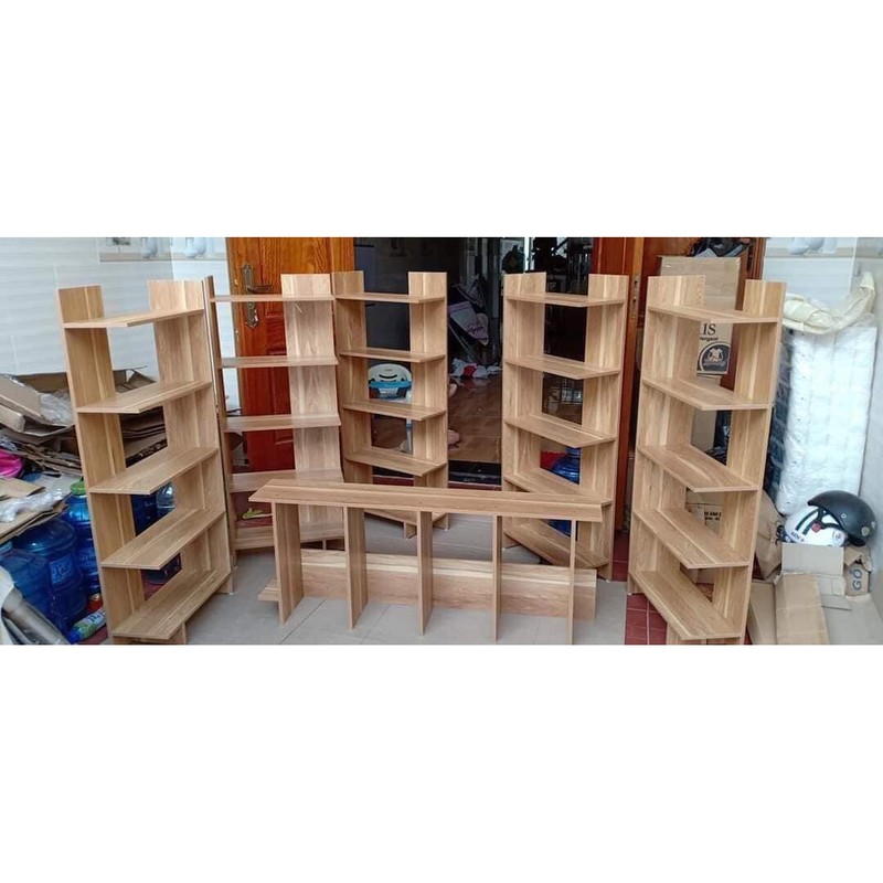 kệ sách gỗ 5 tầng đa năng bằng gỗ cứng cực đẹp
