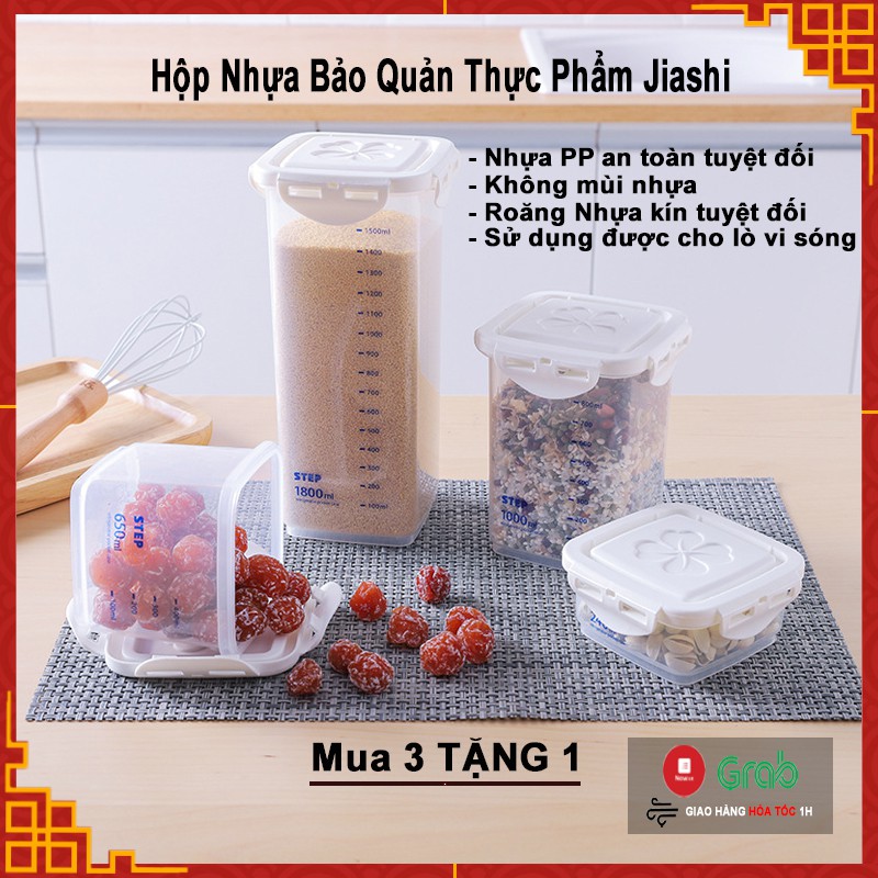 Hộp Nhựa Bảo Quản Thực Phẩm 240/650/1000/1800ml Bằng Nhựa PP An Toàn Sức Khỏe