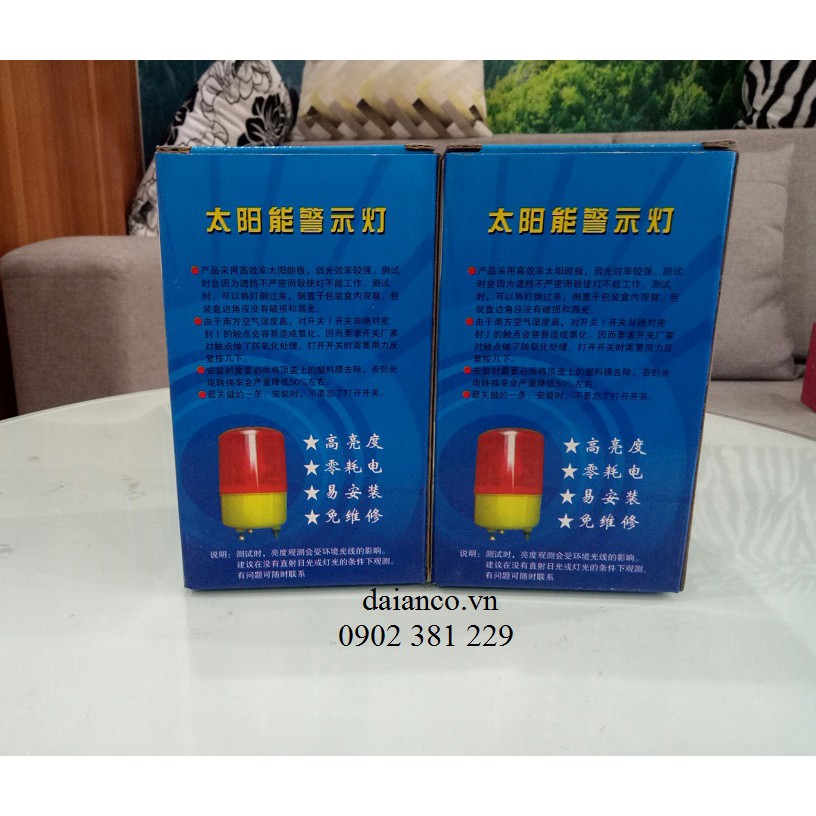 Đèn cảnh báo năng lượng mặt trời đế nam châm DCB-JS02