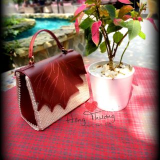 Set phụ kiện túi chiếc lá - hàng handmade
