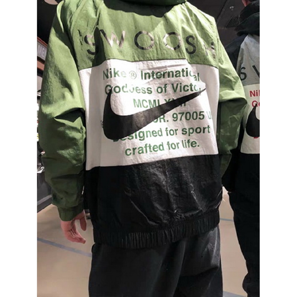 Men And Women Decode Windproof Nike Hooded Hook Embroidery Color Matching Double Windbreaker Loose Jacket Casual Sports Jacket | BigBuy360 - bigbuy360.vn