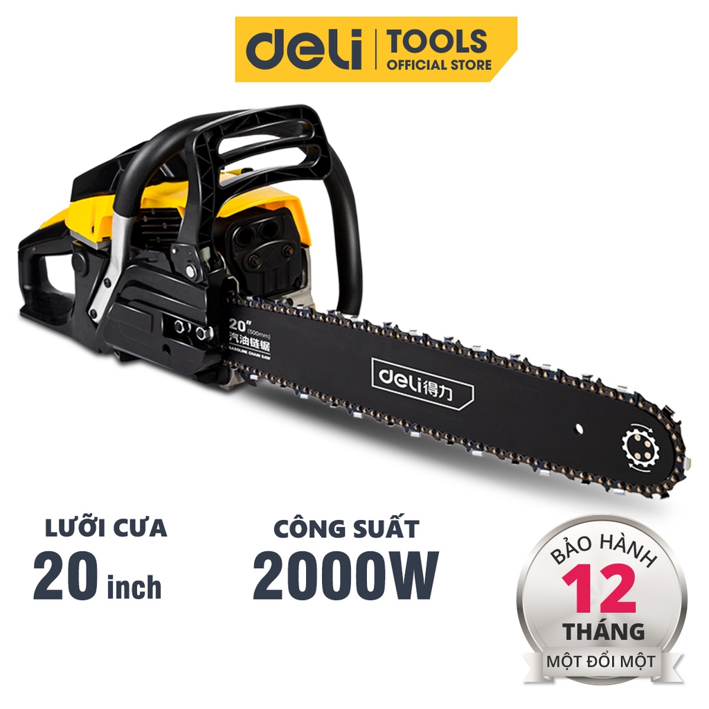 Máy Cưa Xích Deli Chính Hãng Chất Lượng Cao - Công Suất 2000W, Lưỡi Cưa 20inch Sắc Bén - Sử Dụng An Toàn - DL585020