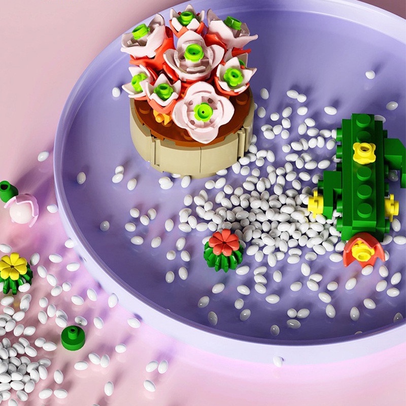Blind Box Succulent Building Blocks Flower Plant Compatible Lego Small Particle Assembled Toy Gift