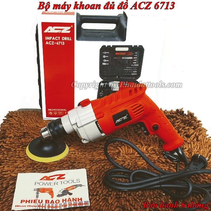 Máy khoan ACZ-6713 đủ đồ(26 chi tiết)