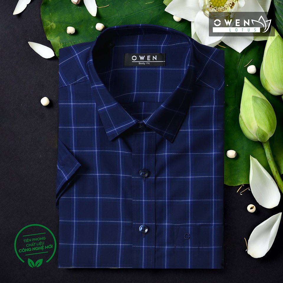 áo sơ mi cộc tay sợi sen owen (lotus) siêu cao cấp BA90770NT | BigBuy360 - bigbuy360.vn