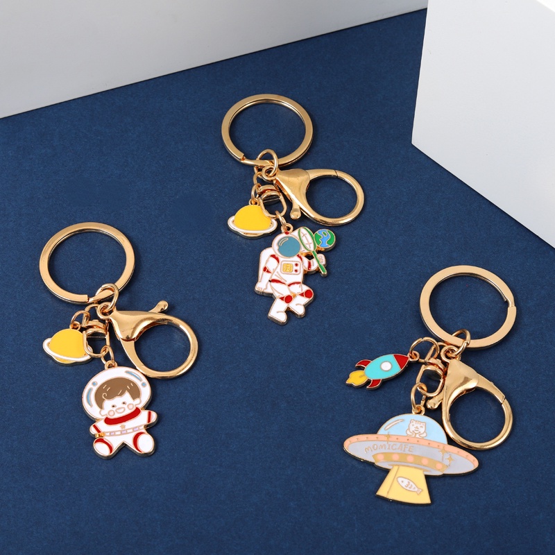 Móc khóa QIHE JEWELRY hình hành tinh vũ trụ hoạt hình ngộ nghĩnh dễ thương 10 kiểu tùy chọn