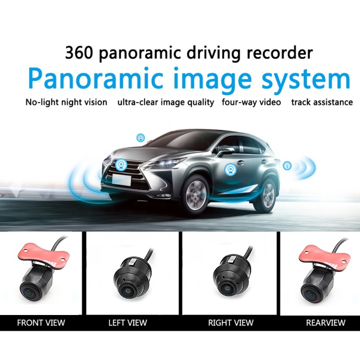Bộ camera hành trình 360 độ 3D lắp cho màn hình xe ô tô cao cấp chuẩn AHD1080P - Bảo hành chính hãng: 12 tháng