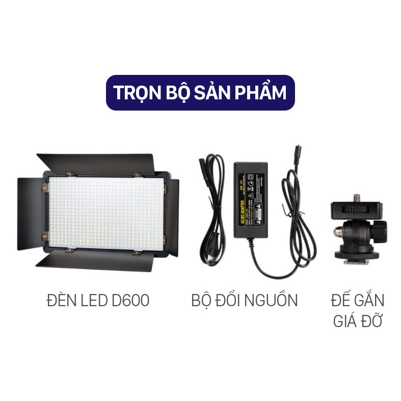 Đèn LED D600  40W hỗ trợ chiếu sáng cho quay phim, chụp ảnh chuyên nghiệp
