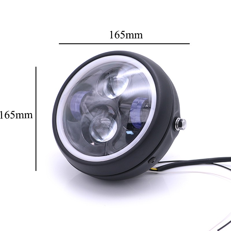 Đèn pha tròn góc 12V cho xe máy Harley Honda Cafe Racer