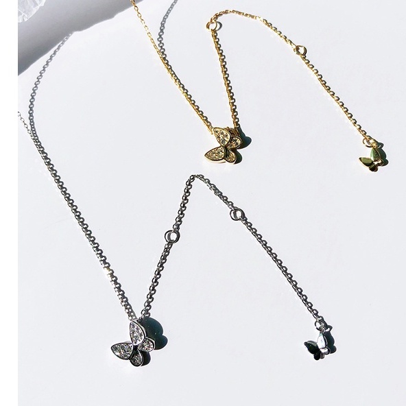 Dây chuyền bạc ý 925 bươm bướm vòng cổ nữ dễ thương