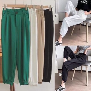 Quần baggy nữ 💖FREESHIP💖Quần jogger nữ gấu lệch bo chun chân chất chéo hàn nhiều màu