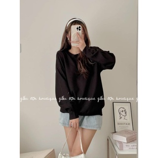áo sweater trơn basic chất nỉ tổ ong phong cách hàn quốc