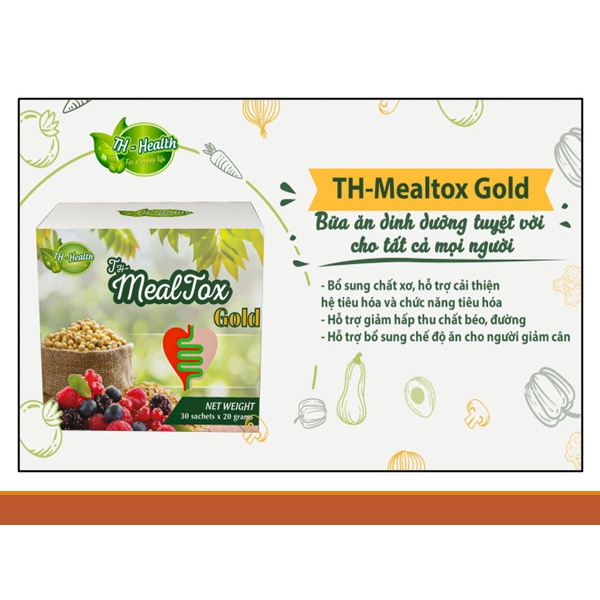 Thực phẩm bảo vệ sức khỏe TH-Mealtox Gold - Bổ sung chất xơ cho cơ thể, hỗ trợ tiêu hóa, hỗ trợ giảm cholesterol