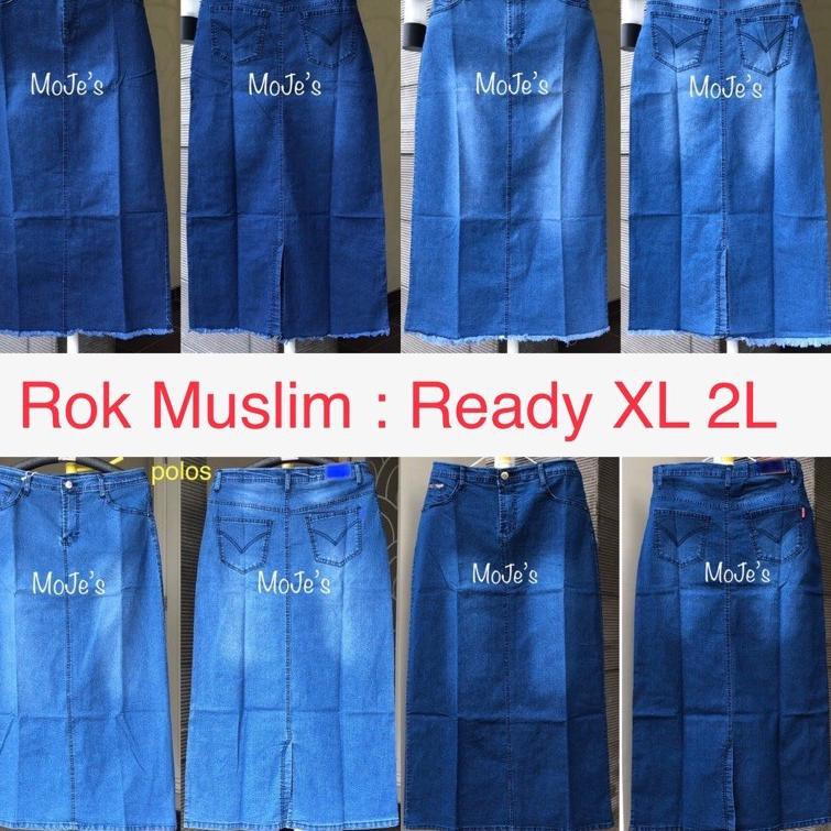 Chân Váy Jeans Dài Size Lớn Xl-5L Cho Phụ Nữ Hồi Giáo Eh7