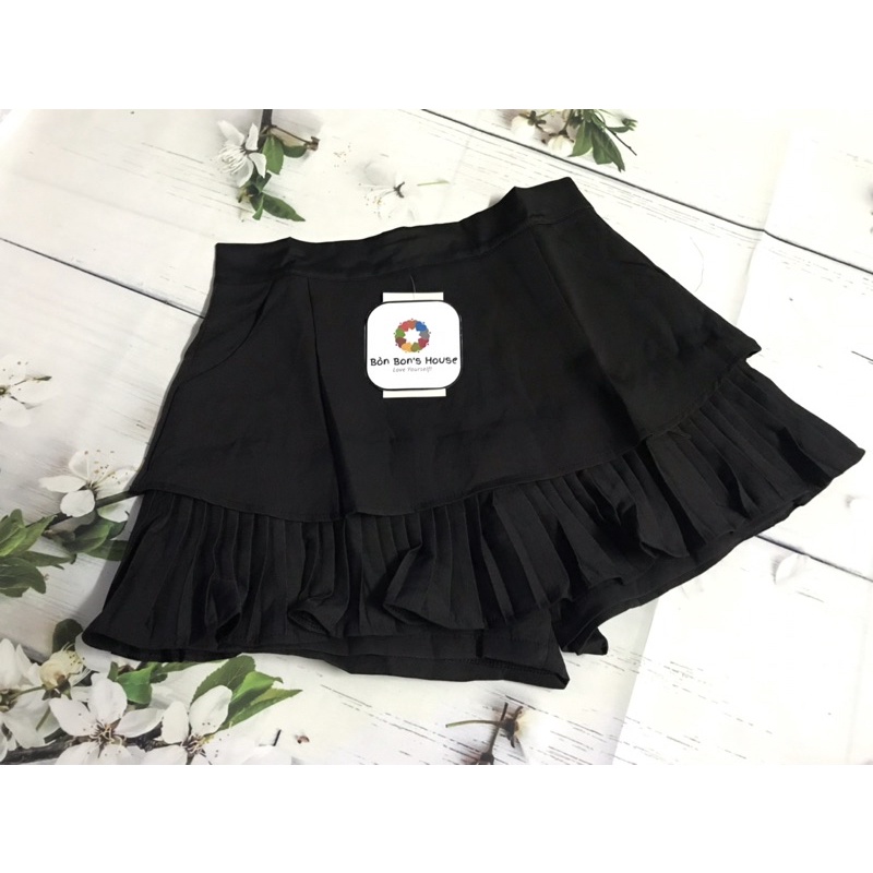 Chân váy hai tầng viền váy xếp ly chất vải dày dặn | BigBuy360 - bigbuy360.vn