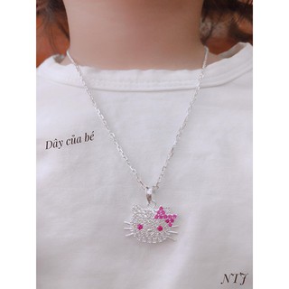 Dây chuyền mặt mèo cho bé bạc ta