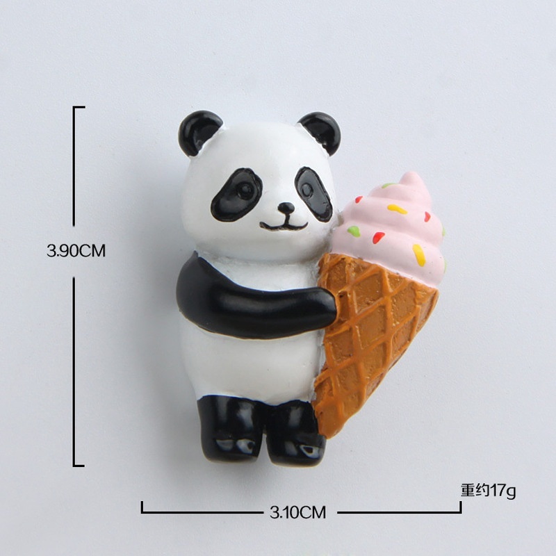 Nam Châm Trang Trí Tủ Lạnh Hình Gấu Trúc 3D Xinh Xắn