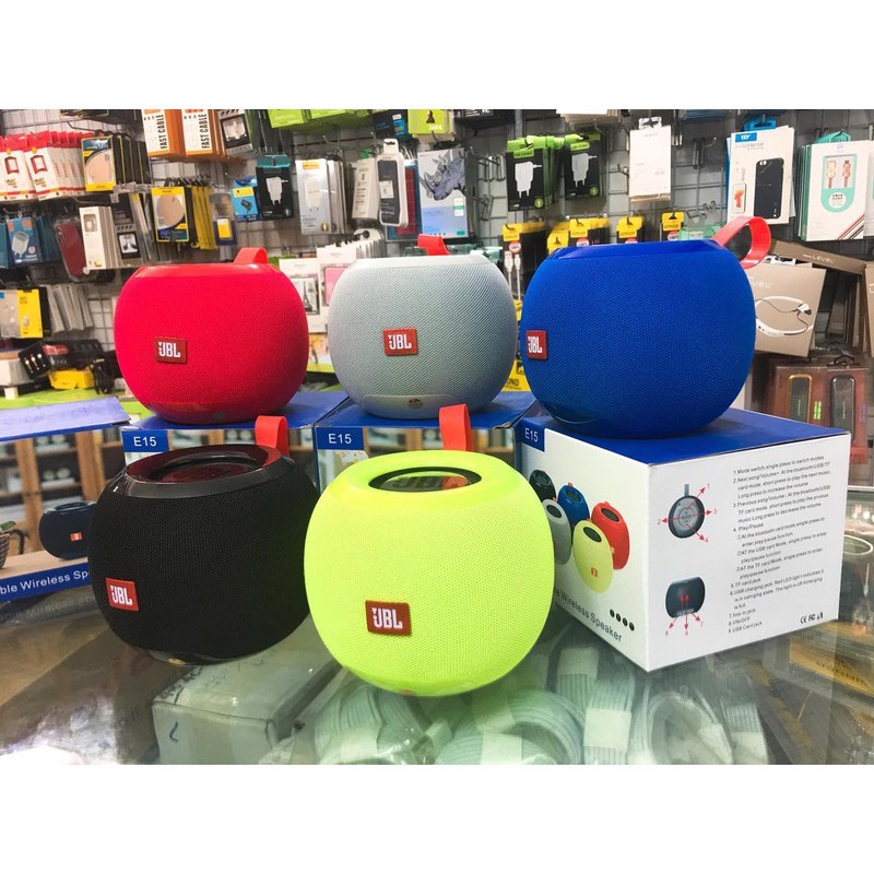 (XẢ KHO) Loa bluetooth mini JBL E15 kiểu tròn có tay xách tiện lợi, âm thanh siêu hay, bảo hành 3 tháng